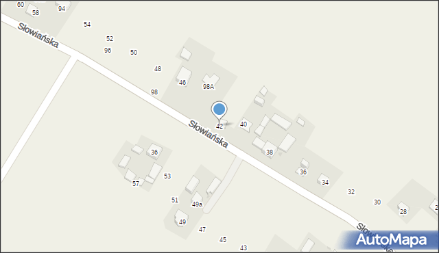 Krasieniec Stary, Słowiańska, 42, mapa Krasieniec Stary