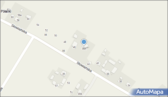 Krasieniec Stary, Słowiańska, 44, mapa Krasieniec Stary