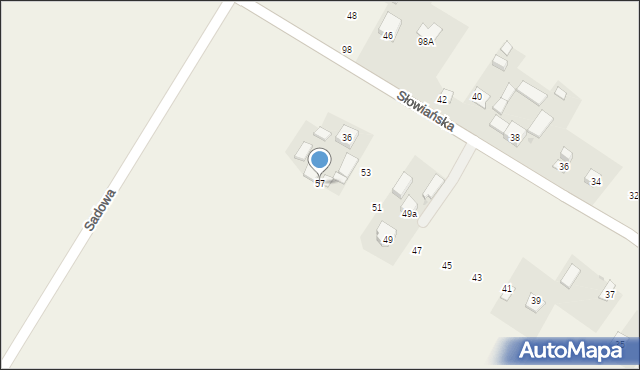 Krasieniec Stary, Słowiańska, 57, mapa Krasieniec Stary