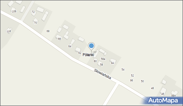 Krasieniec Stary, Słowiańska, 60a, mapa Krasieniec Stary