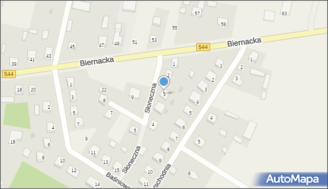 Krasnosielc, Słoneczna, 3, mapa Krasnosielc