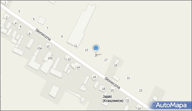 Kraszewice, Słoneczna, 15, mapa Kraszewice