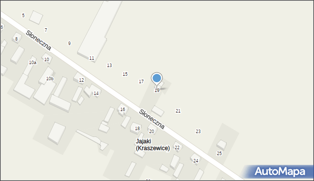 Kraszewice, Słoneczna, 19, mapa Kraszewice