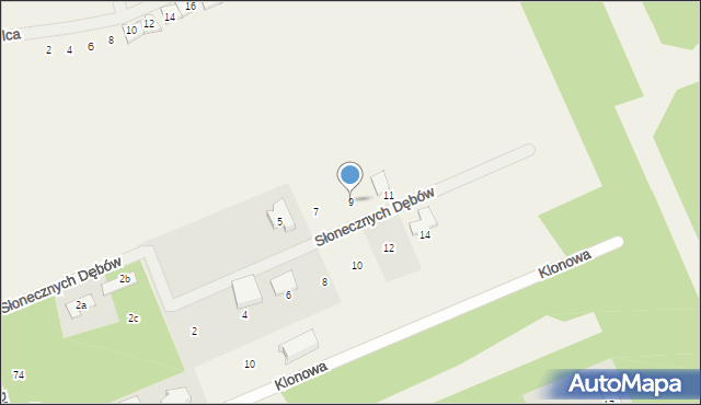 Krępa, Słonecznych Dębów, 9, mapa Krępa