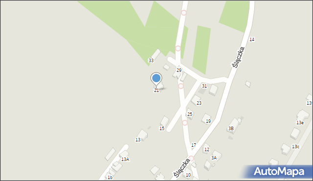 Krosno, Ślączka, 21, mapa Krosna