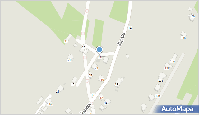 Krosno, Ślączka, 31, mapa Krosna