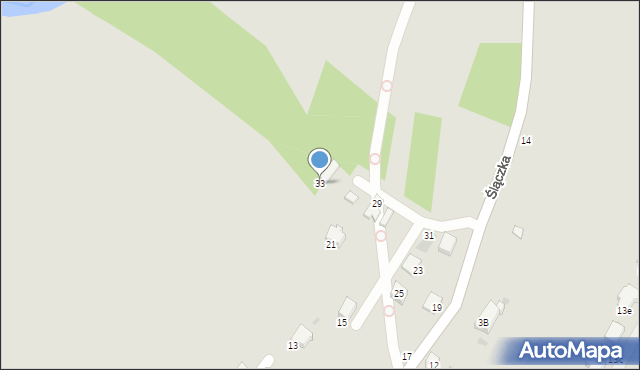 Krosno, Ślączka, 33, mapa Krosna