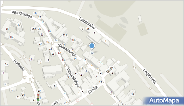 Krosno, Słowackiego Juliusza, 12, mapa Krosna