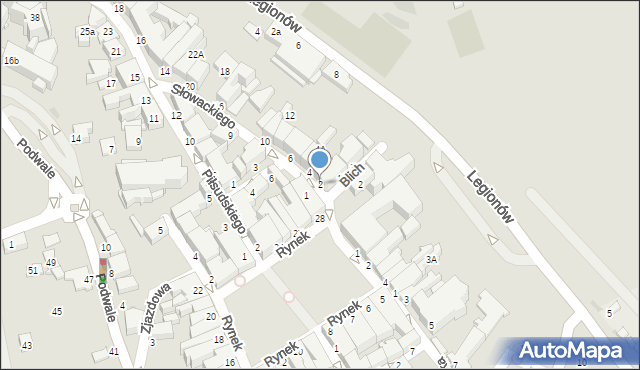 Krosno, Słowackiego Juliusza, 2, mapa Krosna