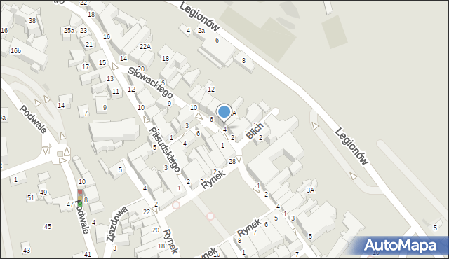 Krosno, Słowackiego Juliusza, 4, mapa Krosna