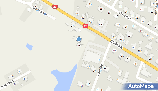 Krosno Odrzańskie, Słubicka, 43, mapa Krosno Odrzańskie