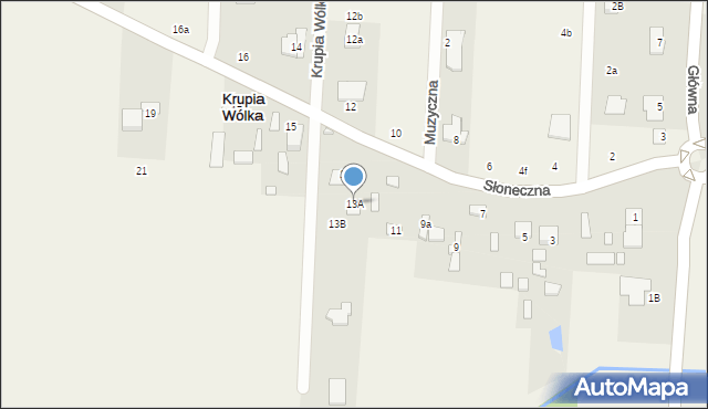 Krupia Wólka, Słoneczna, 13A, mapa Krupia Wólka
