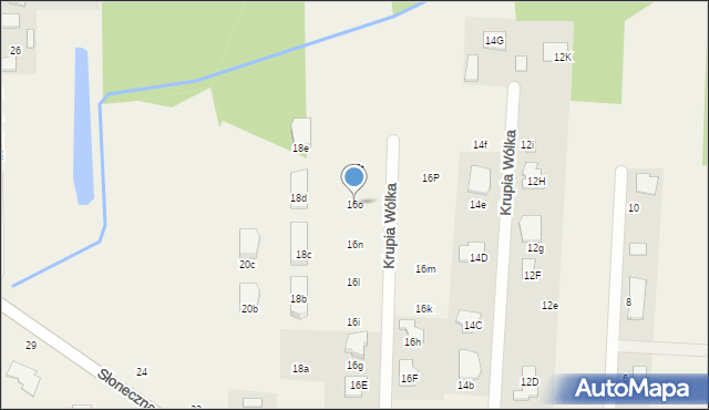 Krupia Wólka, Słoneczna, 16o, mapa Krupia Wólka