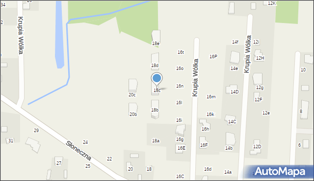 Krupia Wólka, Słoneczna, 18c, mapa Krupia Wólka