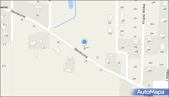 Krupia Wólka, Słoneczna, 24, mapa Krupia Wólka