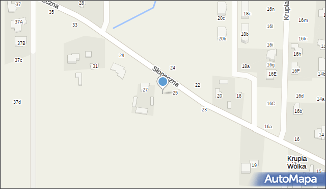 Krupia Wólka, Słoneczna, 25a, mapa Krupia Wólka