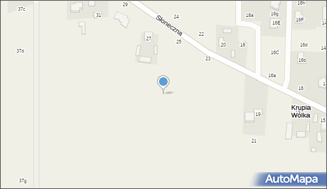 Krupia Wólka, Słoneczna, 25c, mapa Krupia Wólka
