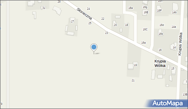Krupia Wólka, Słoneczna, 25d, mapa Krupia Wólka