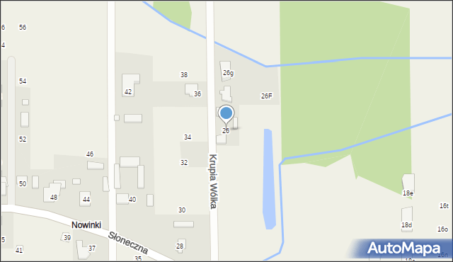 Krupia Wólka, Słoneczna, 26, mapa Krupia Wólka