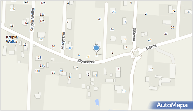 Krupia Wólka, Słoneczna, 4, mapa Krupia Wólka
