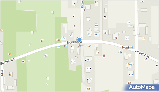 Krupia Wólka, Słoneczna, 49, mapa Krupia Wólka