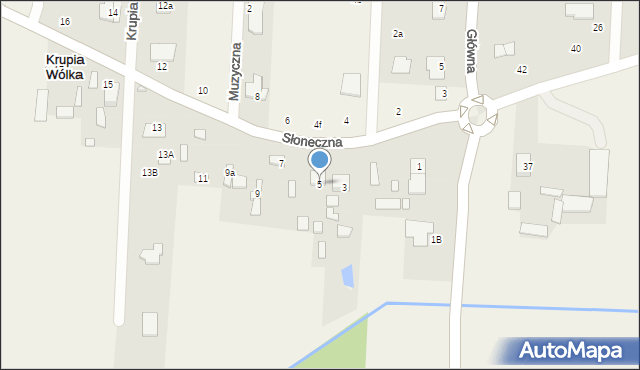 Krupia Wólka, Słoneczna, 5, mapa Krupia Wólka