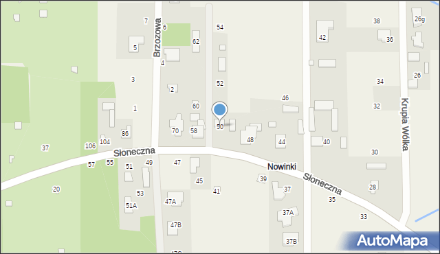Krupia Wólka, Słoneczna, 50, mapa Krupia Wólka