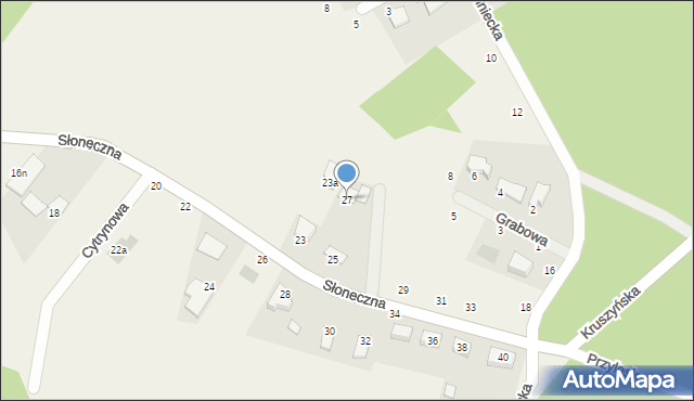 Kruszyn Krajeński, Słoneczna, 27, mapa Kruszyn Krajeński