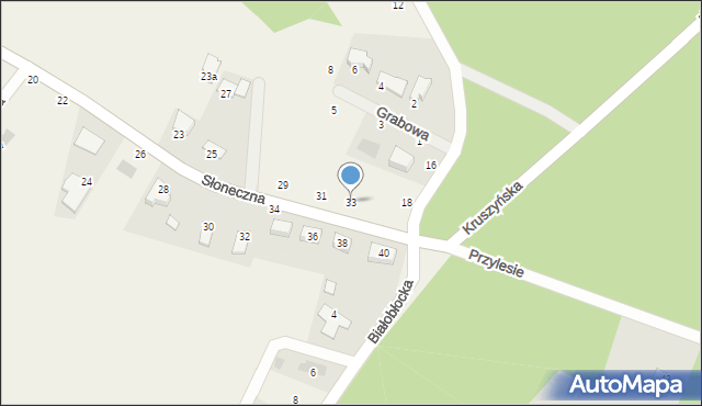 Kruszyn Krajeński, Słoneczna, 33, mapa Kruszyn Krajeński