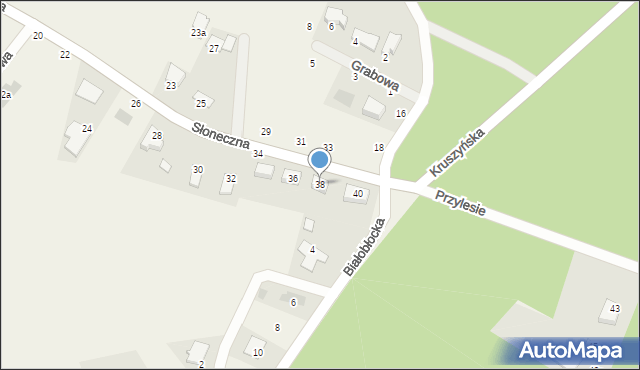 Kruszyn Krajeński, Słoneczna, 38, mapa Kruszyn Krajeński