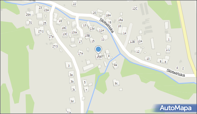 Krynica-Zdrój, Słotwińska, 15A, mapa Krynica-Zdrój