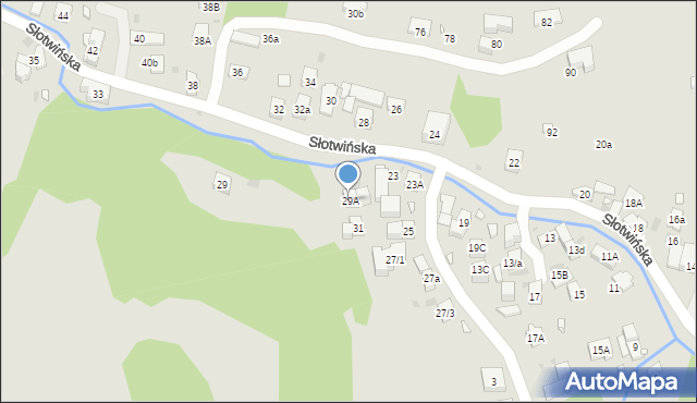 Krynica-Zdrój, Słotwińska, 29A, mapa Krynica-Zdrój