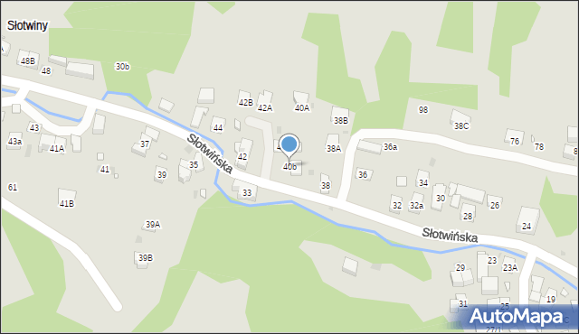 Krynica-Zdrój, Słotwińska, 40b, mapa Krynica-Zdrój