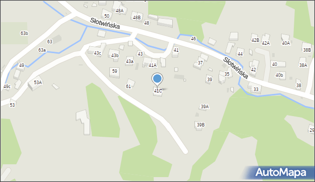 Krynica-Zdrój, Słotwińska, 41C, mapa Krynica-Zdrój
