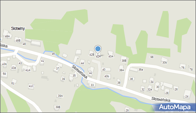 Krynica-Zdrój, Słotwińska, 42A, mapa Krynica-Zdrój