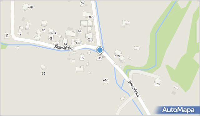 Krynica-Zdrój, Słotwińska, 45, mapa Krynica-Zdrój