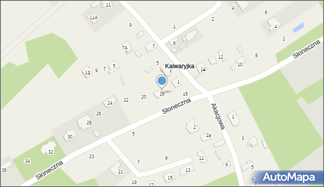 Krzaki Czaplinkowskie, Słoneczna, 18, mapa Krzaki Czaplinkowskie