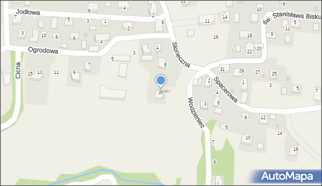 Krzęcin, Słoneczna, 10, mapa Krzęcin