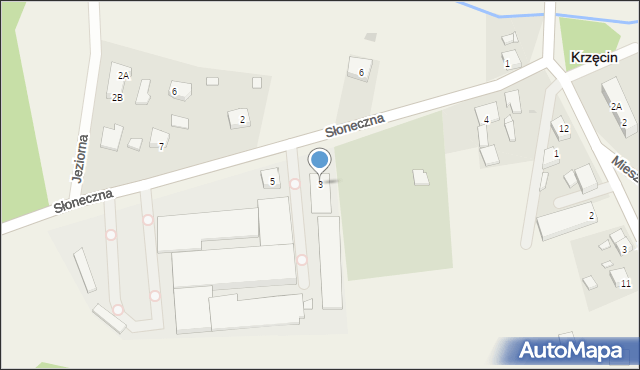 Krzęcin, Słoneczna, 3, mapa Krzęcin