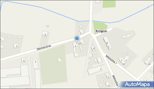 Krzęcin, Słoneczna, 4a, mapa Krzęcin