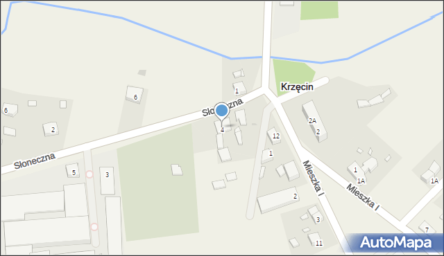 Krzęcin, Słoneczna, 4b, mapa Krzęcin