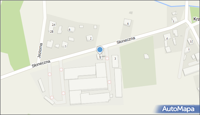 Krzęcin, Słoneczna, 5, mapa Krzęcin