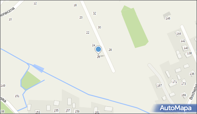 Krzeczów, Słoneczna, 26, mapa Krzeczów