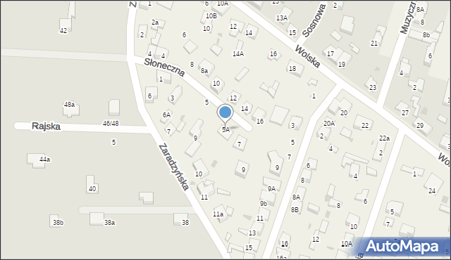 Ksawerów, Słoneczna, 5A, mapa Ksawerów