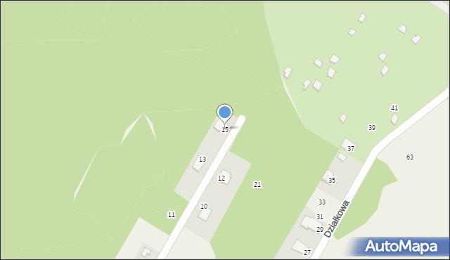 Księżak, Słoneczna, 15, mapa Księżak