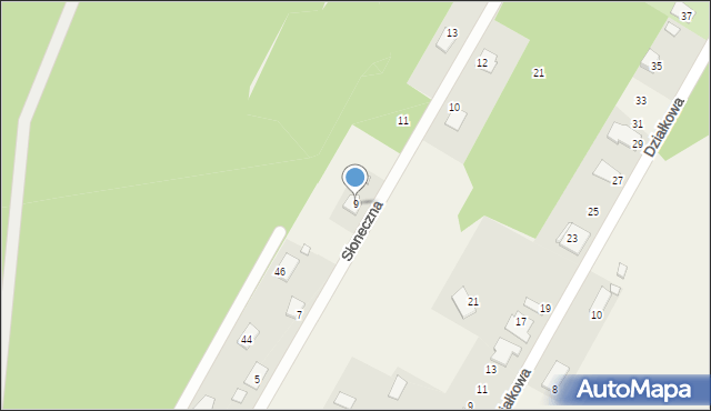 Księżak, Słoneczna, 9, mapa Księżak