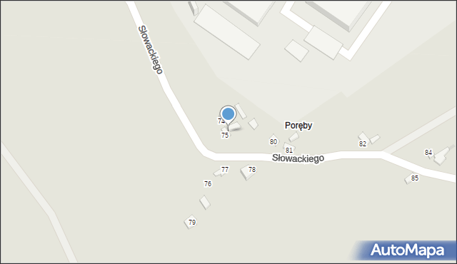 Kunów, Słowackiego Juliusza, 75A, mapa Kunów
