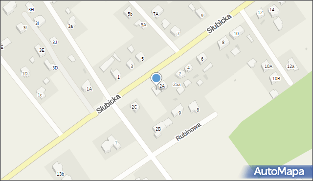 Kunowice, Słubicka, 2d, mapa Kunowice