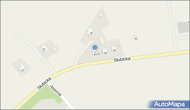 Kunowice, Słubicka, 37, mapa Kunowice
