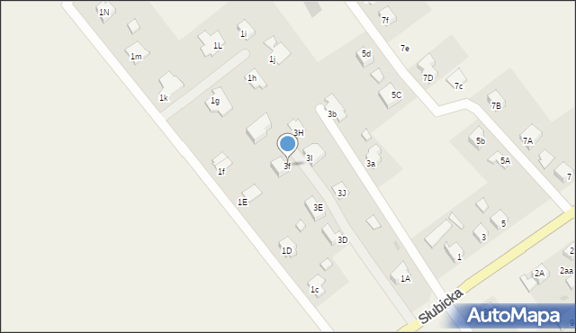 Kunowice, Słubicka, 3f, mapa Kunowice